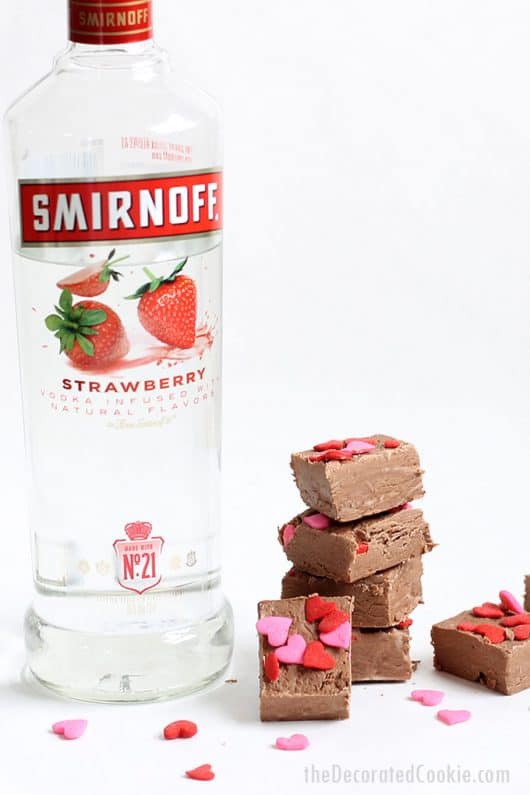 3-ingredient Valentine's Day boozy fudge with strawberry vodka