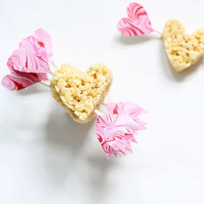 cupid's arrow heart Rice Krispie Treats 