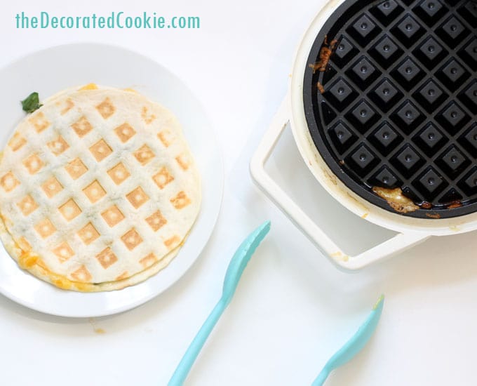 Healthy Spinach & Tomato Quesadilla in a Waffle Iron +  Waffle Maker