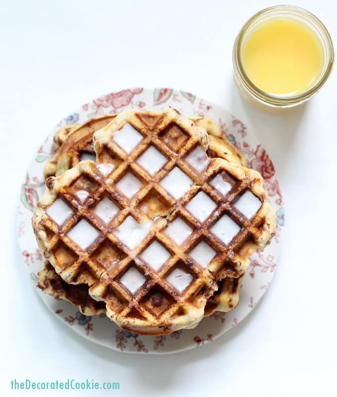 cinnamon roll waffles -- 5-minute cinnamon rolls in your waffle iron 