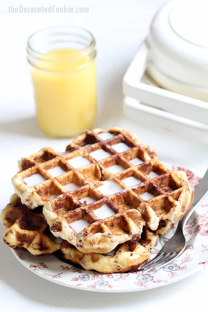 CINNAMON ROLL WAFFLES -- quick and easy breakfast idea. Turn store-bought refrigerated cinnamon rolls into instant waffles with the waffle iron.