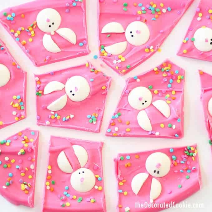 cute and easy EASTER bunny chocolate bark