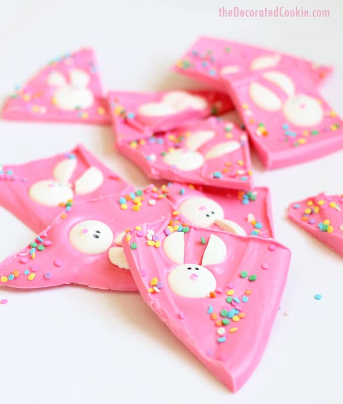 cute and easy EASTER bunny chocolate bark 