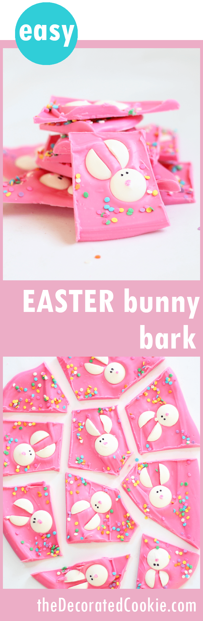 cute and easy EASTER bunny chocolate bark 