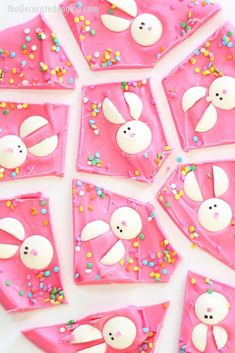 Chocolate Easter bunny bark is a fun food treat idea for Easter.