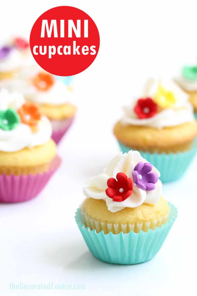 How to quickly and easily decorate MINI CUPCAKES, with video how-tos.