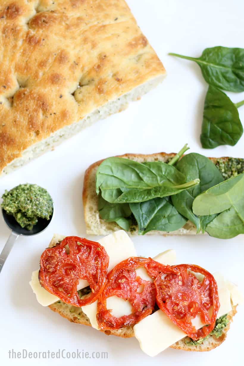 homemade recipe for the Starbucks panini sandwich with roasted tomatoes and mozzarella