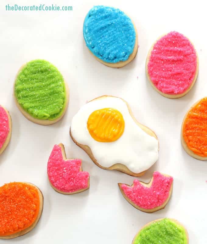 "oops" cracked Easter egg cookies