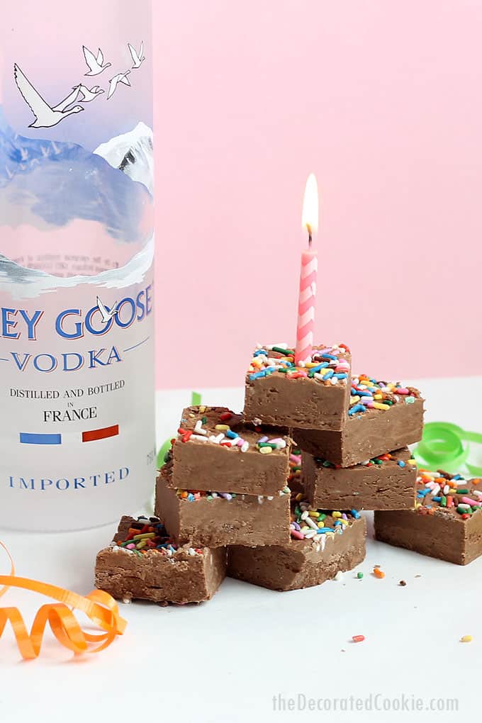 This 3-ingredient birthday boozy fudge with sprinkles is delicious and strong, for grown-up celebrations only. Video how-tos included. Minutes to make.