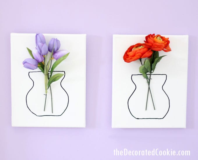 DIY flower vase wall art 