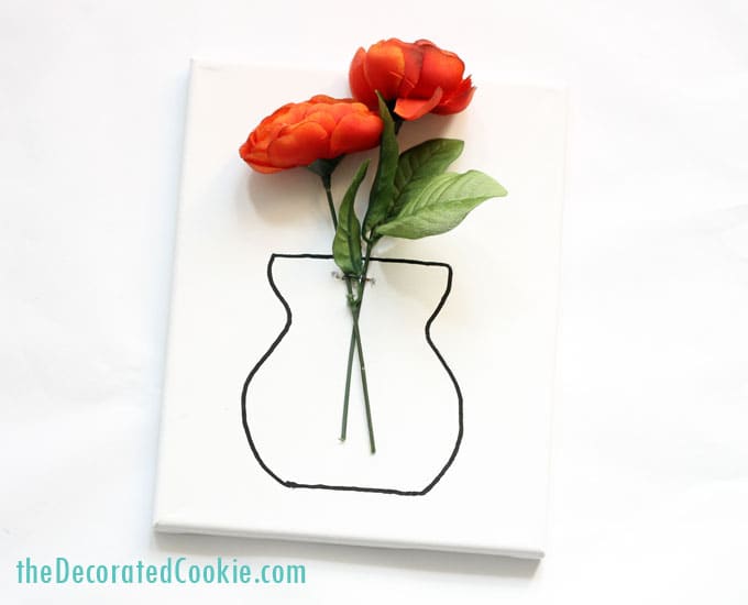 DIY flower vase wall art 