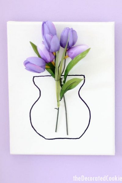 DIY flower vase wall art