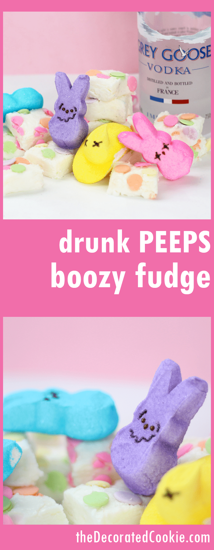 drunk Peeps boozy fudge -- vodka fudge for Easter 