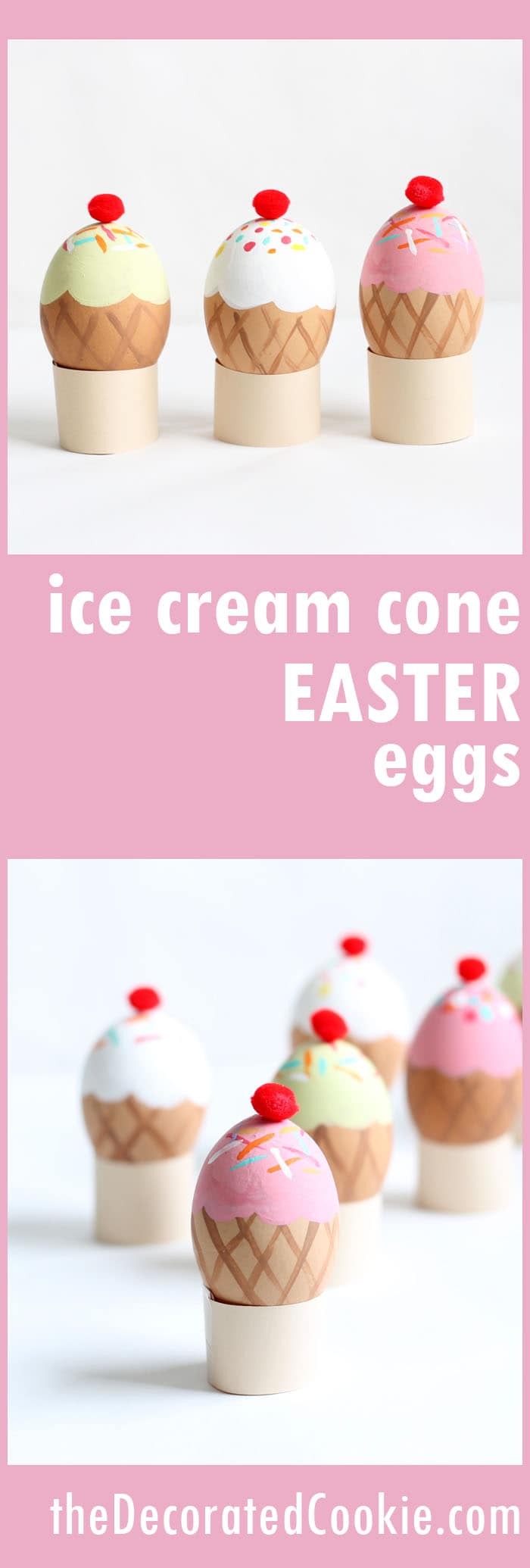 ice cream cone Easter eggs -- no-dye 