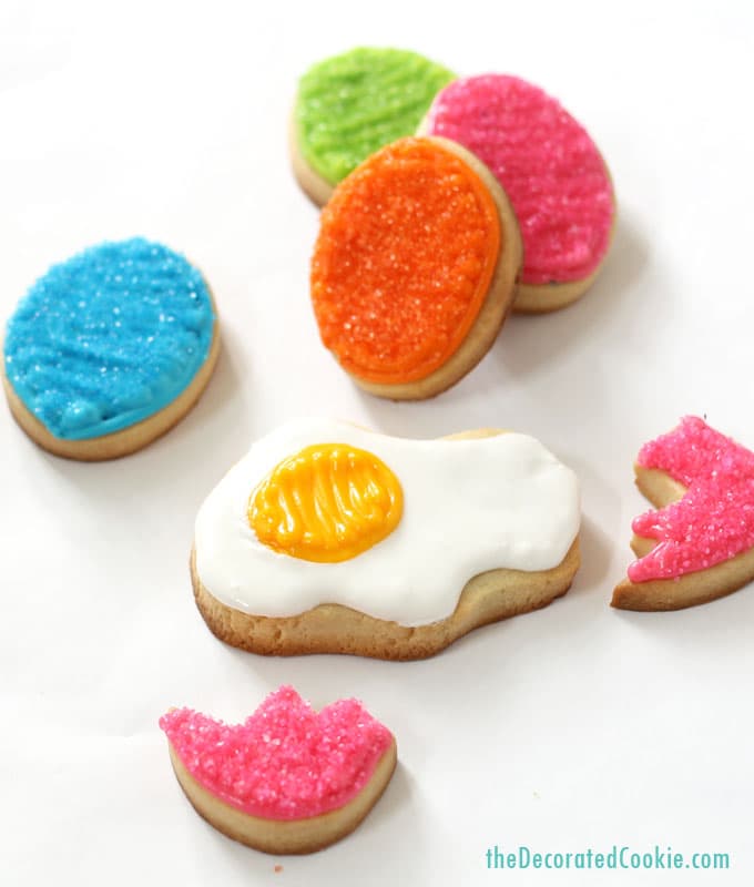 "oops" cracked Easter egg cookies