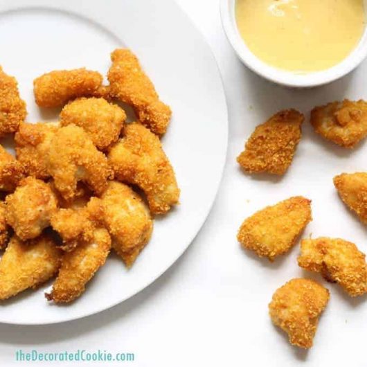 The best baked popcorn chicken with corn flakes crumbs, video recipe