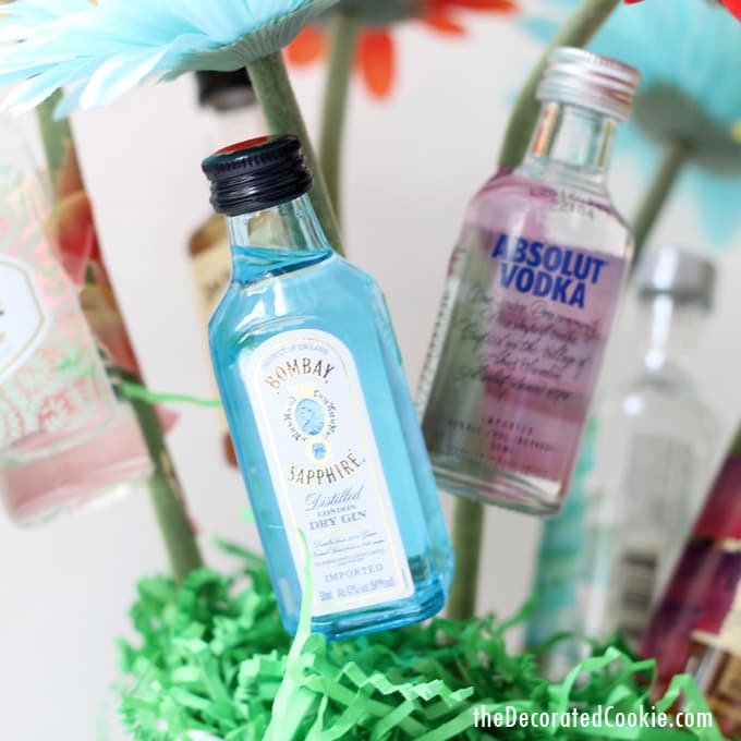 booze bouquet gift idea -- Mother's Day, birthday, housewarming, bridal shower, hostess gift and more! 