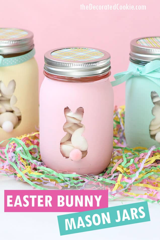 painted easter bunny mason jars 