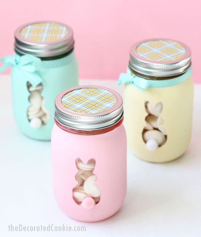 Easter bunny mason jars