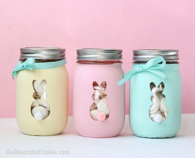 Easter bunny mason jars