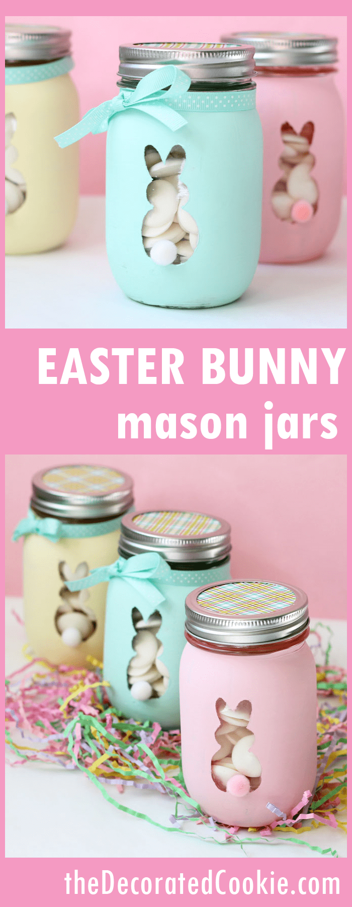 Easter bunny mason jars