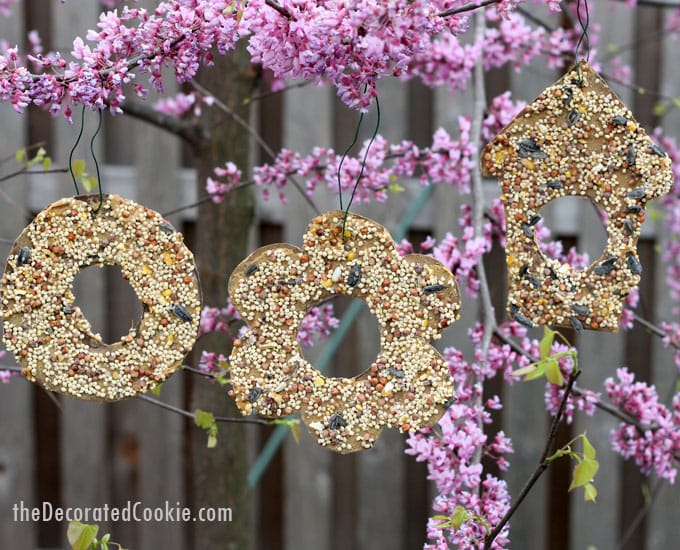 easy birdseed ornaments -- fun kid-friendly garden craft 