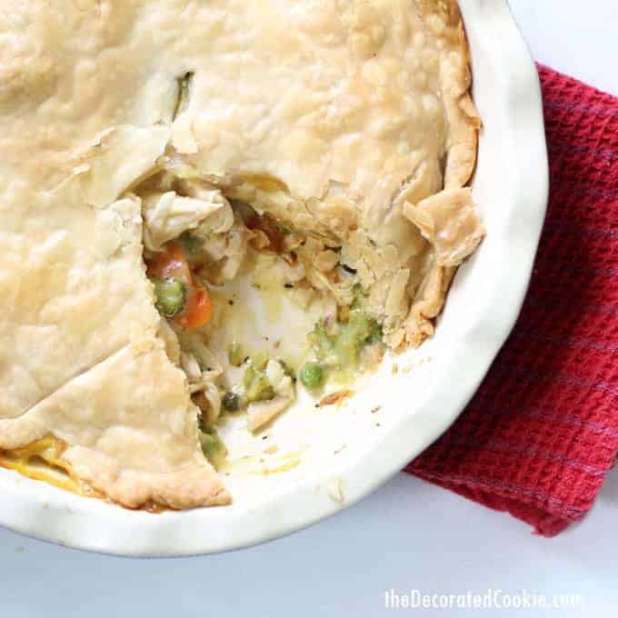 rotisserie chicken meal: easy chicken pot pie -- easy dinner