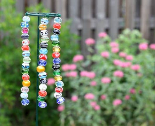 beaded garden stakes -- kid-friendly, easy, garden craft