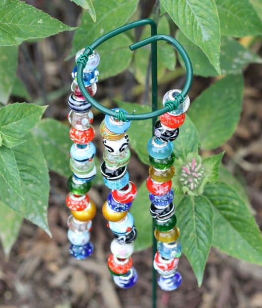 beaded garden stakes -- kid-friendly, easy, garden craft