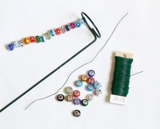 beaded garden stakes -- kid-friendly, easy, garden craft