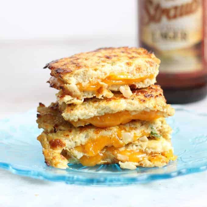 grilled cheese with cauliflower bread