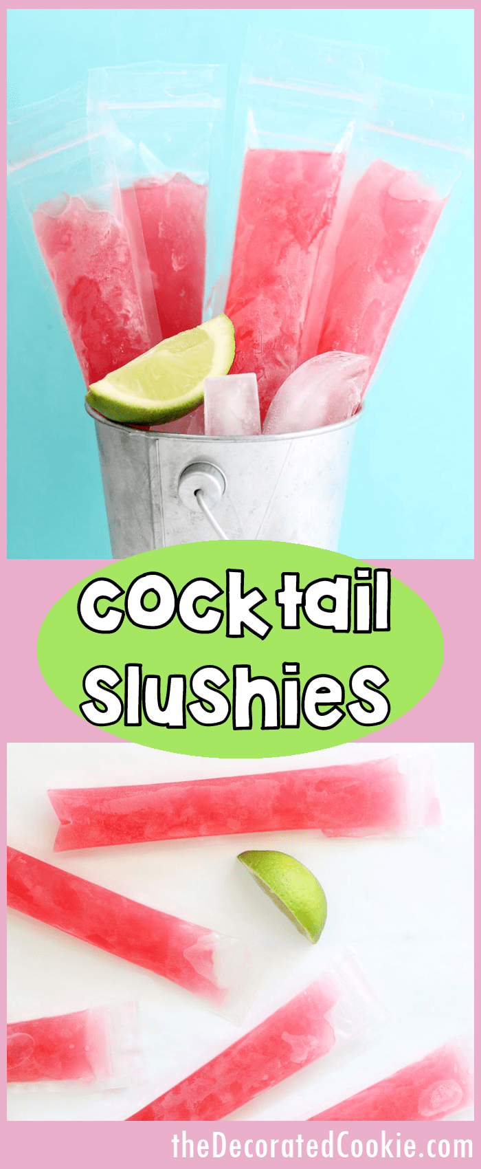 cocktail slushies -- cosmopolitan ice pops -- video how-tos 