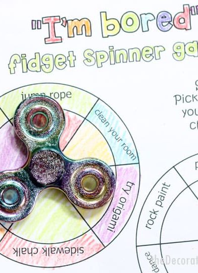 "I'm bored" fidget spinner game for kids -- FREE printables -- video how-tos