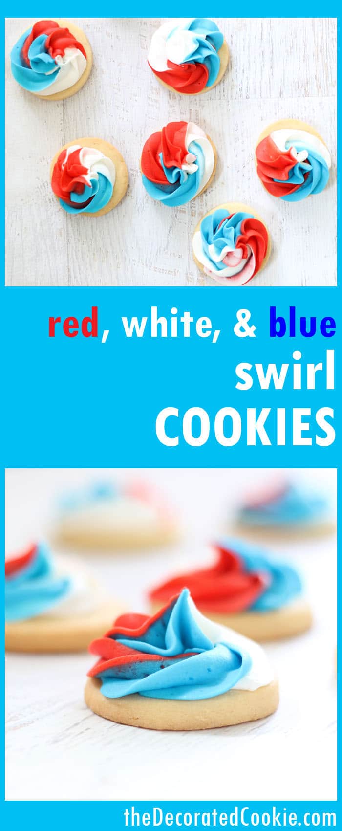 red, withe, and blue swirl cookies -- 4th of July dessert -- video how-tos -- 4th of July cookies 
