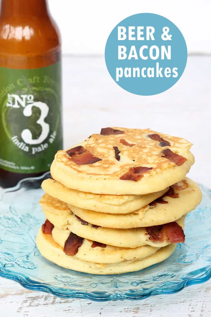 how to make beer and bacon pancakes for breakfast #BaconPancakes #Breakfast #Beer 