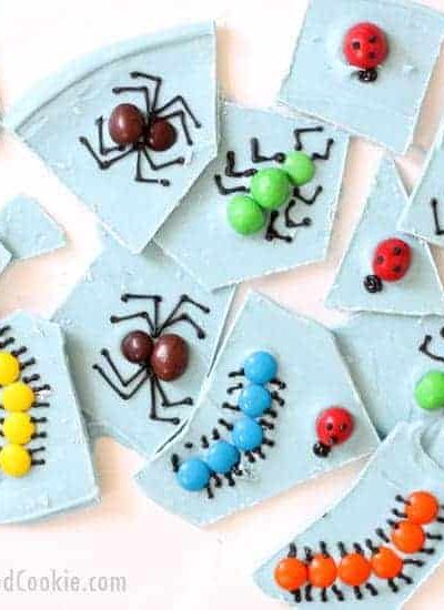 creepy, crawly BUG chocolate bark -- fun food idea for a bug or science party -- Halloween treat idea