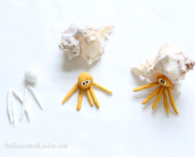 how to make sea shell creatures -- beach crafts -- summer -- sea animals 