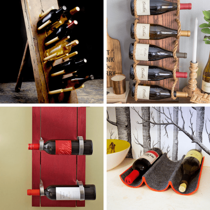roundup of 24 awesome DIY wine racks you can make -- home decor