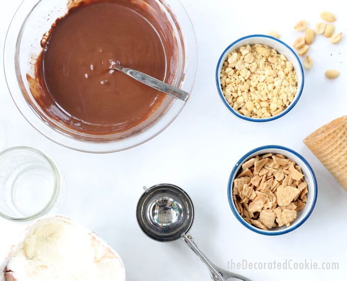 homemade Drumsticks ice cream in a jar -- a copycat version of the store-bought ice cream treat, in a cute little mason jar 