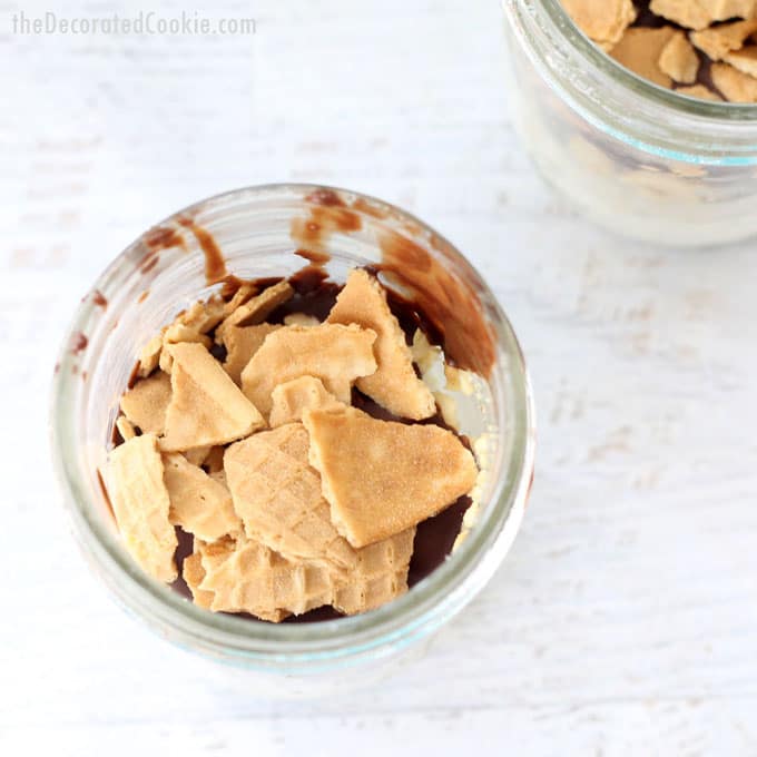 homemade Drumsticks ice cream in a jar -- a copycat version of the store-bought ice cream treat, in a cute little mason jar 