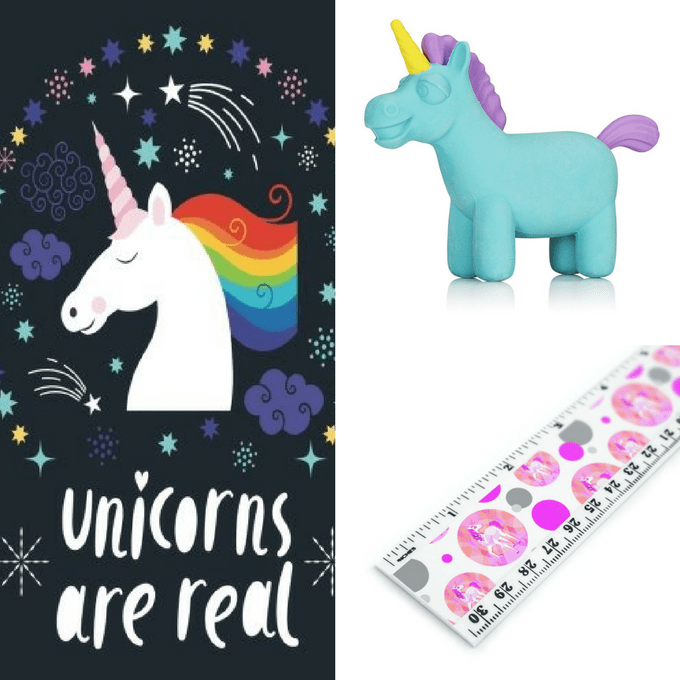 roundup of unicorn school supplies for back to school