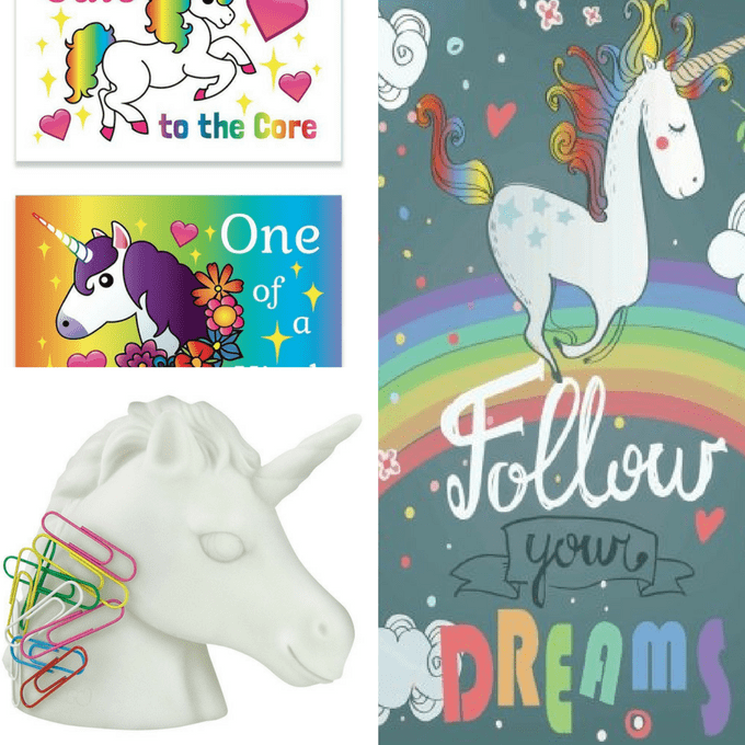 roundup of unicorn school supplies for back to school