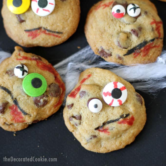ZOMBIE chocolate chip cookies -- Halloween treat idea
