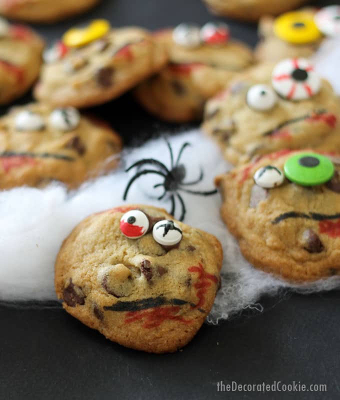 ZOMBIE chocolate chip cookies -- Halloween treat idea