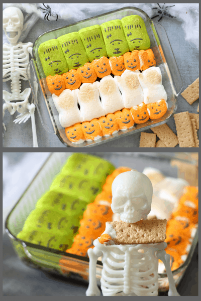 Halloween s'mores dip with graham crackers