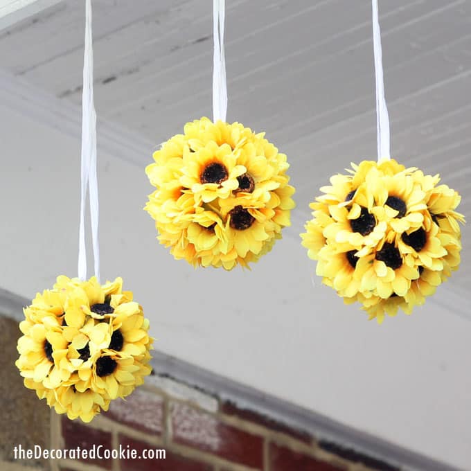 EASY sunflower kissing balls home decor craft 