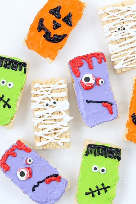 Halloween Rice Krispie Treats ideas -- Four fun and easy Halloween treats