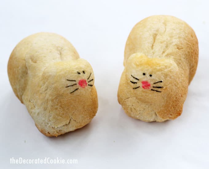 kitty cat bread loaf -- how to make EASY kitty cat bread with silicone molds and store-bought dough