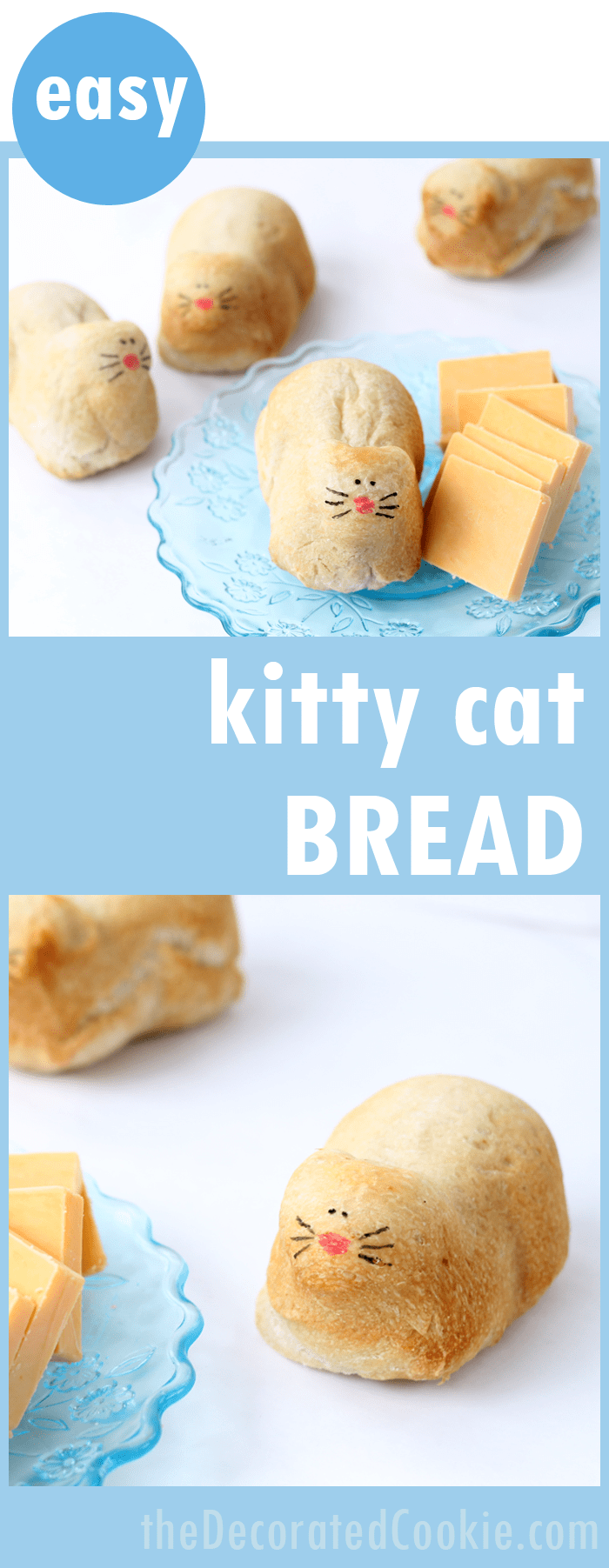 kitty cat bread -- how to a loaf of cute kitty cat bread using a ...