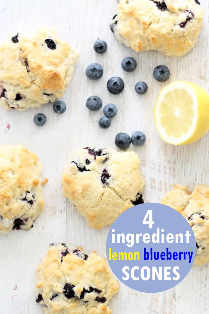 four ingredient lemon blueberry scones 